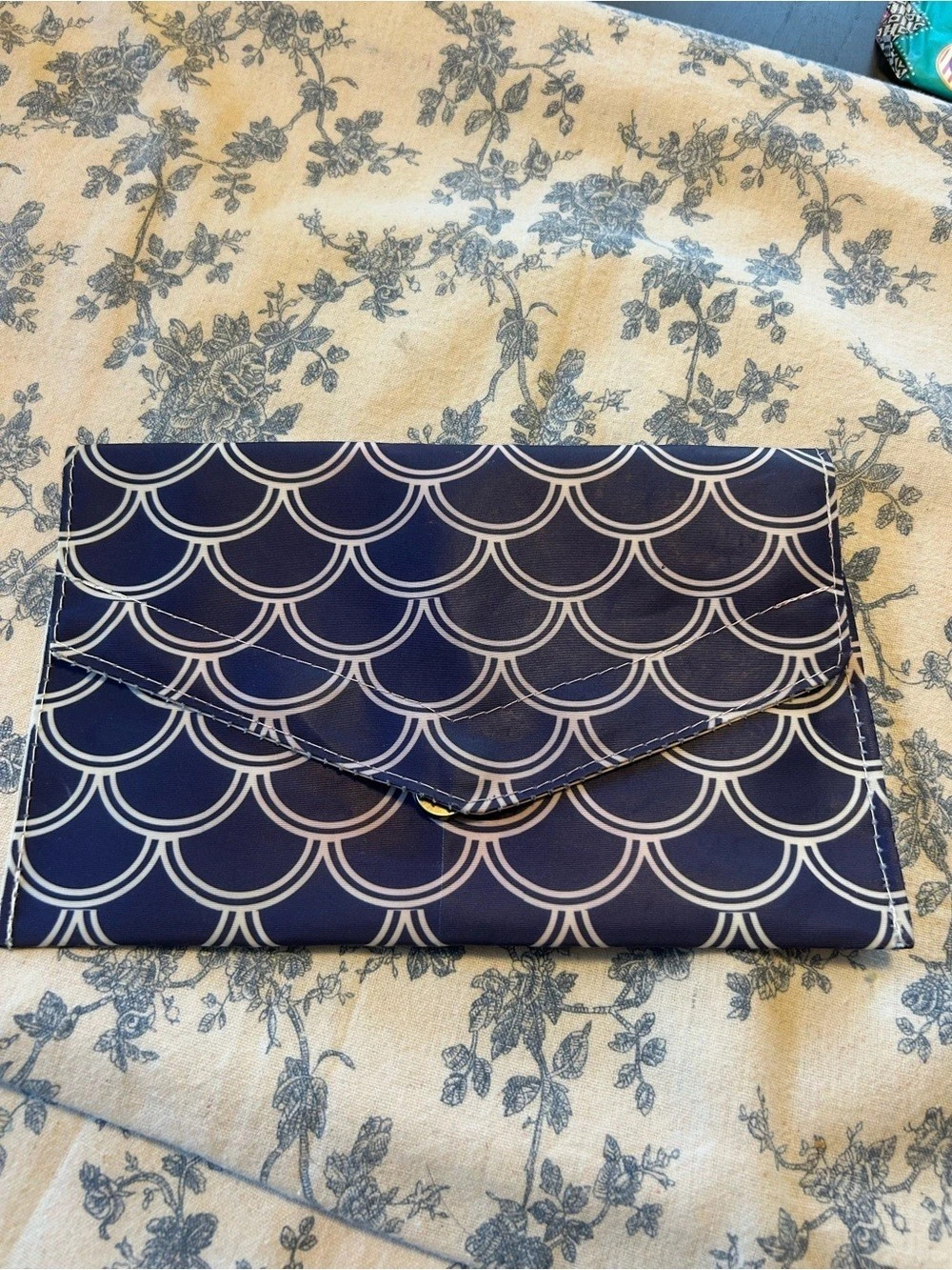 Sea Bags Blue & White Scallop Clutch